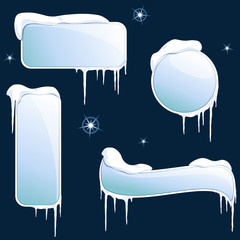 Collection of glossy winter banners