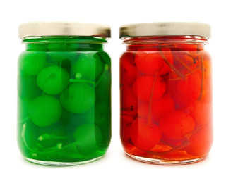 jars with cherry