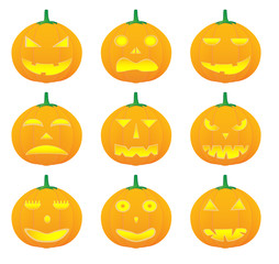 halloween pumpkin vector illustrations