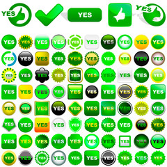 Yes icon. Vector beautiful icon set.