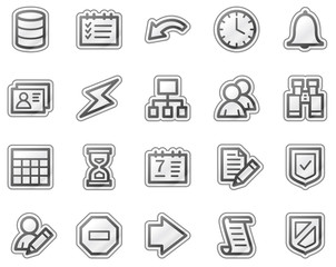 Database web icons, grey sticker series