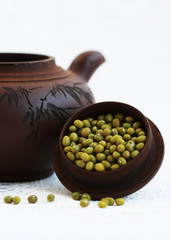 mung beans in the teapot