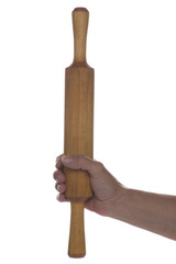Rolling pin on white background