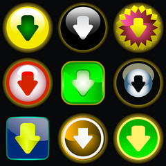 Download icons. Vector set.