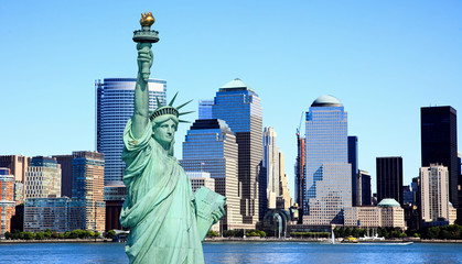 The Statue of Liberty and Mid-town Manhattan © Gary