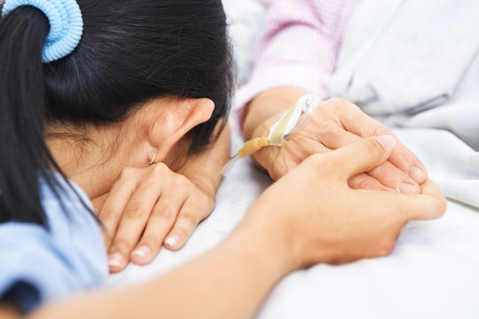 Daughter Fall Asleep Waiting Her Mother In Hospital