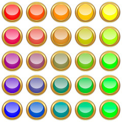 Web colored buttons. Vector set.