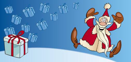 santa claus with gift card