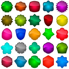 Set of various colored elements
