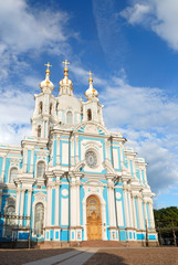 Fototapeta na wymiar Smolny cathedral in Saint-Petersburg