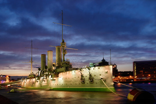 Aurora cruiser in Saint-Petersburg