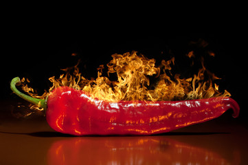 red hot chili pepper, very hot.