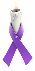 Purple ribbon candle