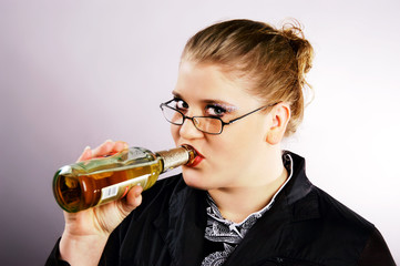 Portrait of young white woman