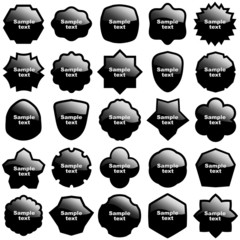 Set of various black elements