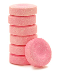 Pink antacid tablets