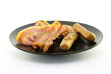 Cooked Breakfast Items on a Plate