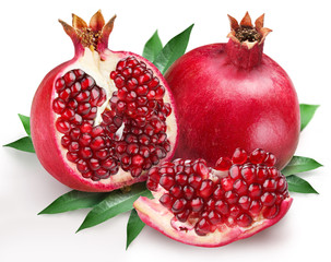 pomegranates on a white background