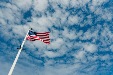 US flag in the sky