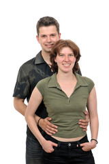 Fototapeta premium Freigestelltes Portrait eines jungen freundlichen Paares
