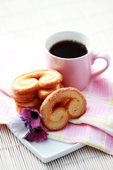 cup of coffee and cookies