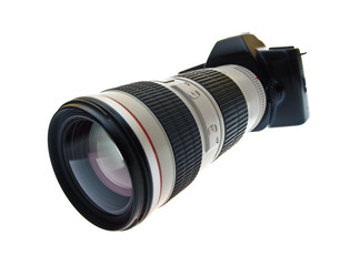 Camera with a telephoto lens