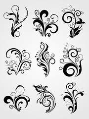 graphic design element floral tattoos
