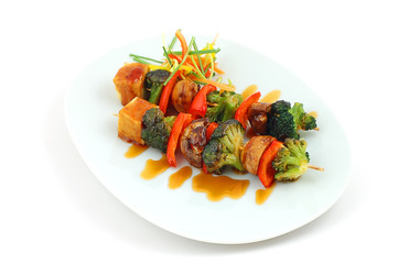 Vegetables on swords