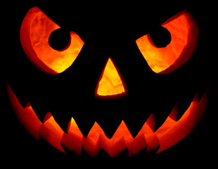 Fototapeta premium Halloween pumpkin on black
