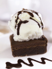 brownie and ice cream