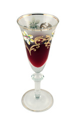 Decorated wine glass