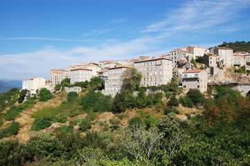 Fototapeta na wymiar architecture of old italian town Sartene, Corsica, France