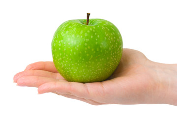 Hand with apple