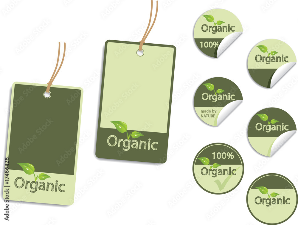 Wall mural organic labels