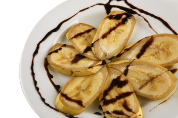 banana with chocolate sauce