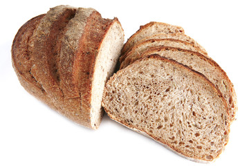 sliced bread on white