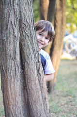 Happy cute child in the park