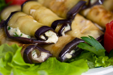 close-up stuffed eggplant