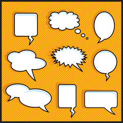 orange halftone with speech bubbles