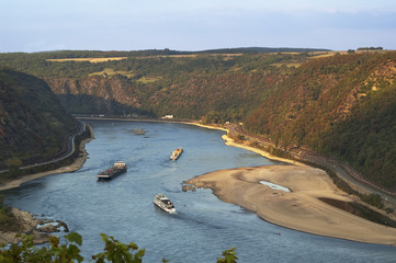 Rheinpanorma bei Niedrigwasser