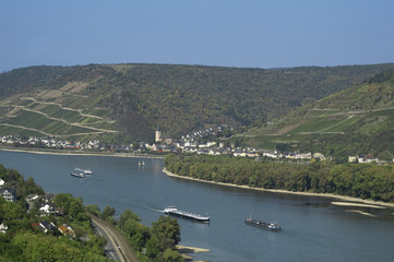 Fototapeta premium Rheinpanorma bei Trechtingshausen