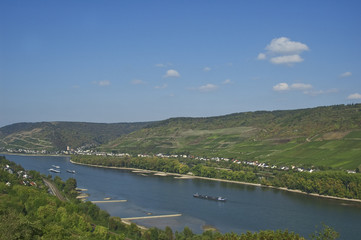 Fototapeta na wymiar Rheinpanorma bei Trechtingshausen