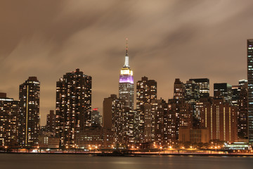 Midtown Manhattan skyline at Night Lights, NYC