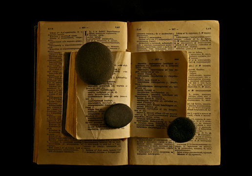 books and rocks