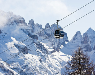 Ski resort Madonna di Campiglio. Italy - obrazy, fototapety, plakaty