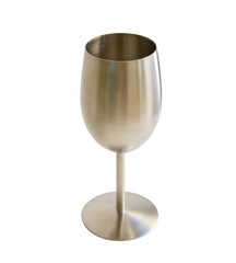 Metal goblet for wine isolated with clipping path
