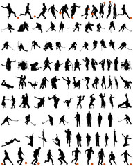 Fototapeta na wymiar dance and sport silhouettes set