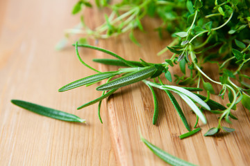 Fresh rosemary and thyme
