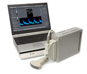 Ultrasound devices on a white background