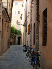 Picturesque street in antique center Pistoia
